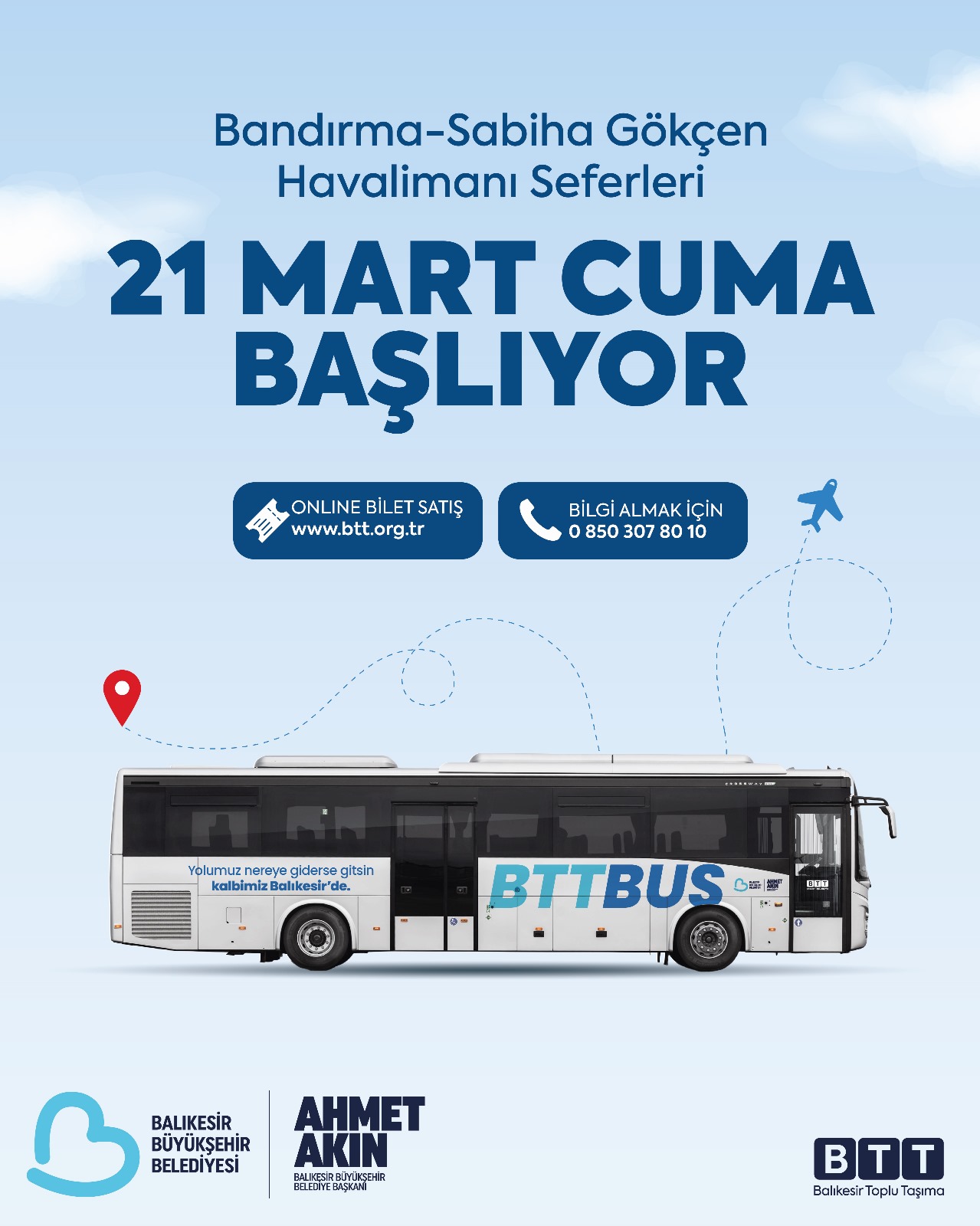 BTT Bandırma’dan Sabiha Gökçen’e transfer seferlerini başlatıyor